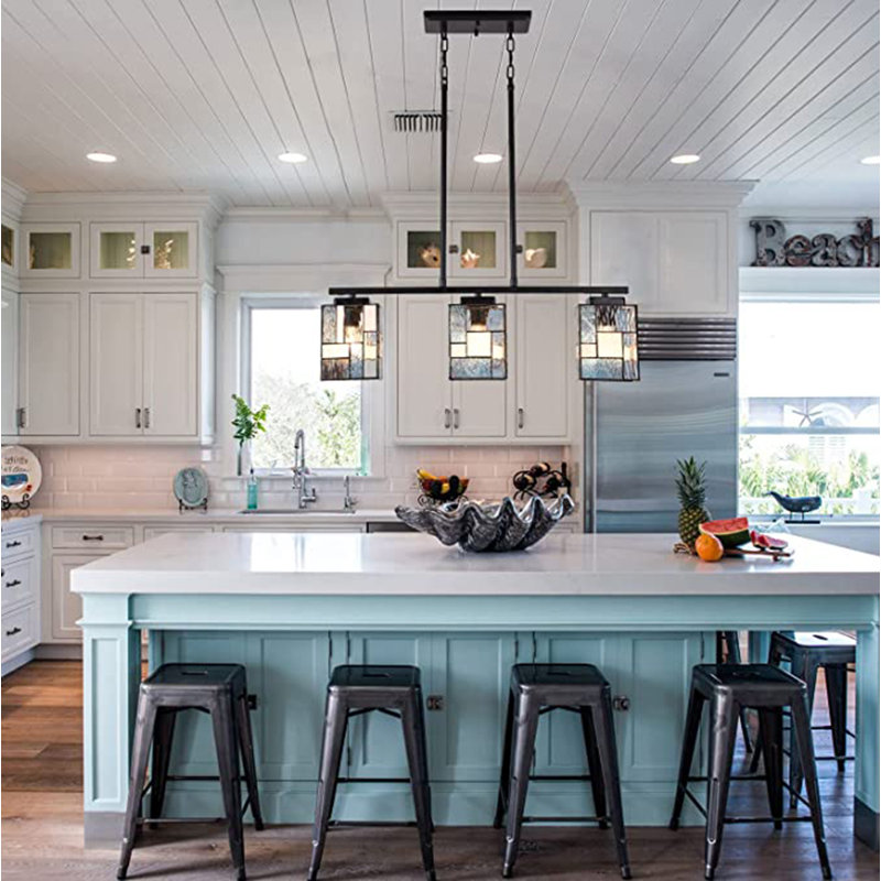 Vinplus 3 Light Blue/Gray Kitchen Island Pendant Wayfair